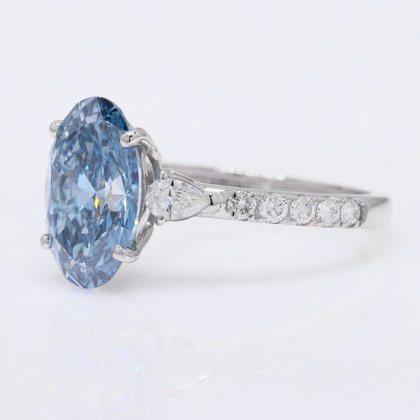3.47 Ct Oval Brilliant Lab Grown Diamond 950 Platinum Ring