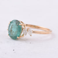 1.78 Ct Oval Natural Emerald 14K Gold Ring
