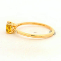 0.92 Ct Cushion Yellow Diamond 14K Gold Ring