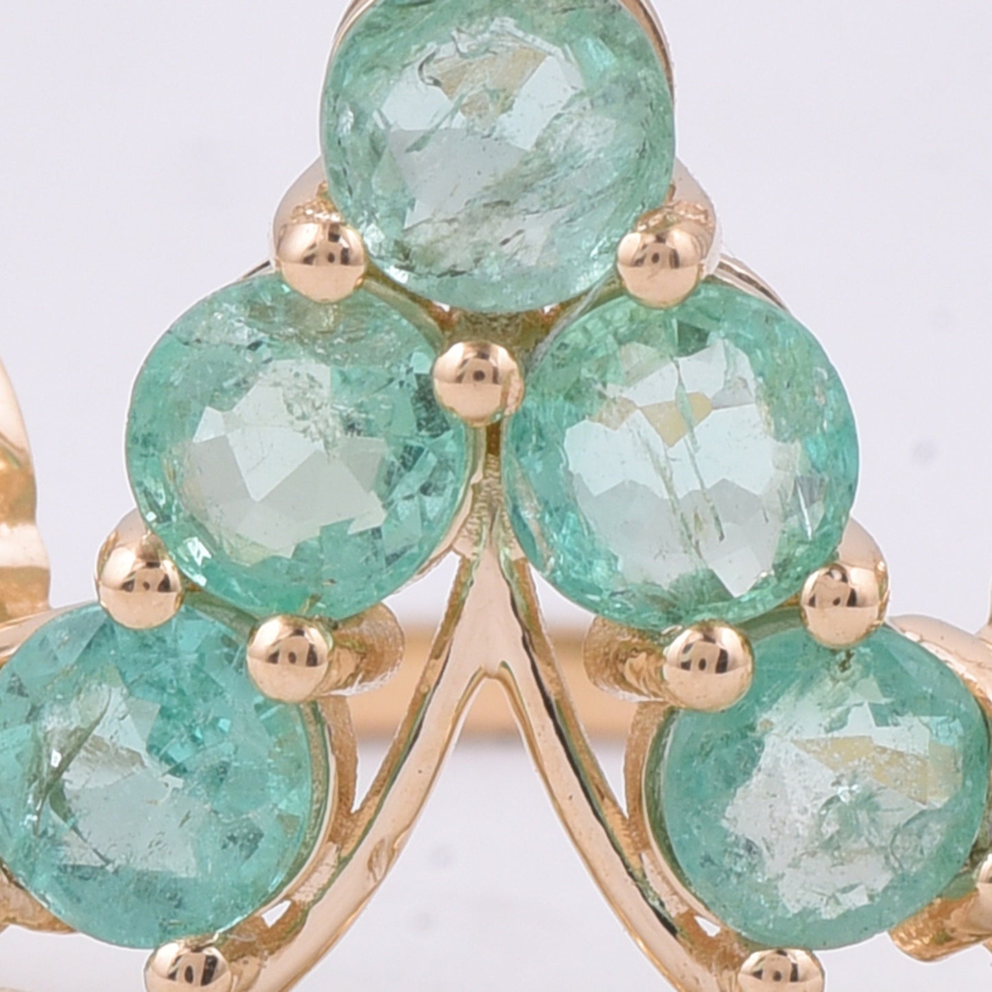 2.28 Ct Round Natural Emerald 14K Gold Ring