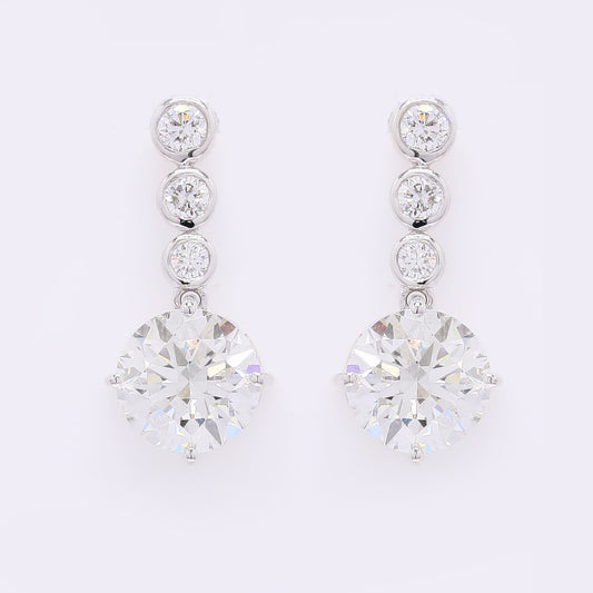 3.35 Carats Lab Grown Diamond 14K Gold Earrings