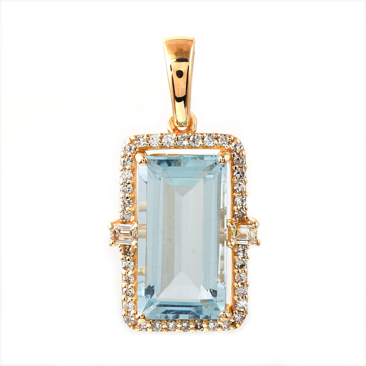 2.45 Ct Octagon Aquamarine 14K Gold Pendant