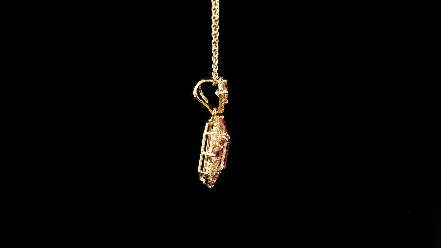 1.46 Ct Octagon Tourmaline 14K Gold Pendant