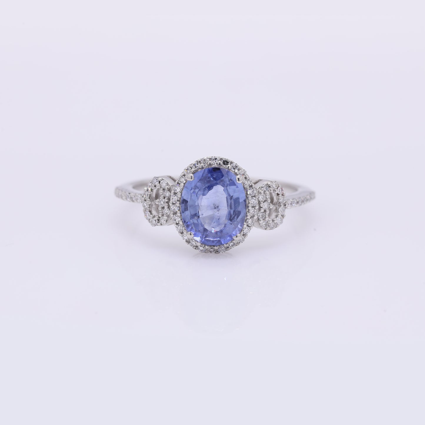 2.00 Ct Oval Mixed Cut Natural Sapphire 950 Platinum Ring