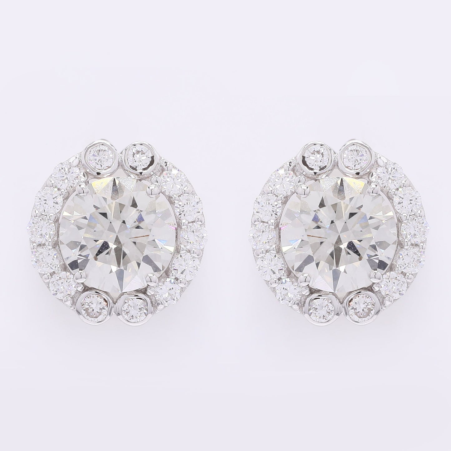 3.92 Carats Lab Grown Diamond 14K Gold Earrings