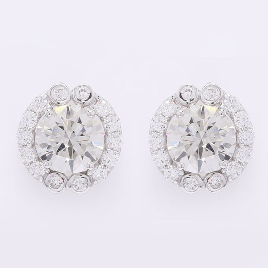 3.92 Carats Lab Grown Diamond 14K Gold Earrings