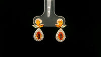 2.09 Ct Pear Multi Sapphire 14K Gold Earrings