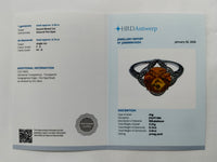2.47 Ct Round Mixed Cut Natural Fire Opal 950 Platinum Ring