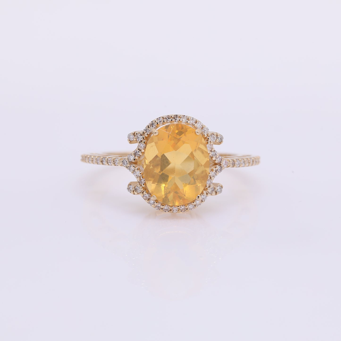 1.99 Ct Oval Mixed Cut Natural Fire Opal 14K Gold Ring