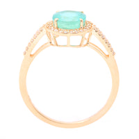 1.56 Ct Round Mixed Cut Natural Emerald 14K Gold Ring