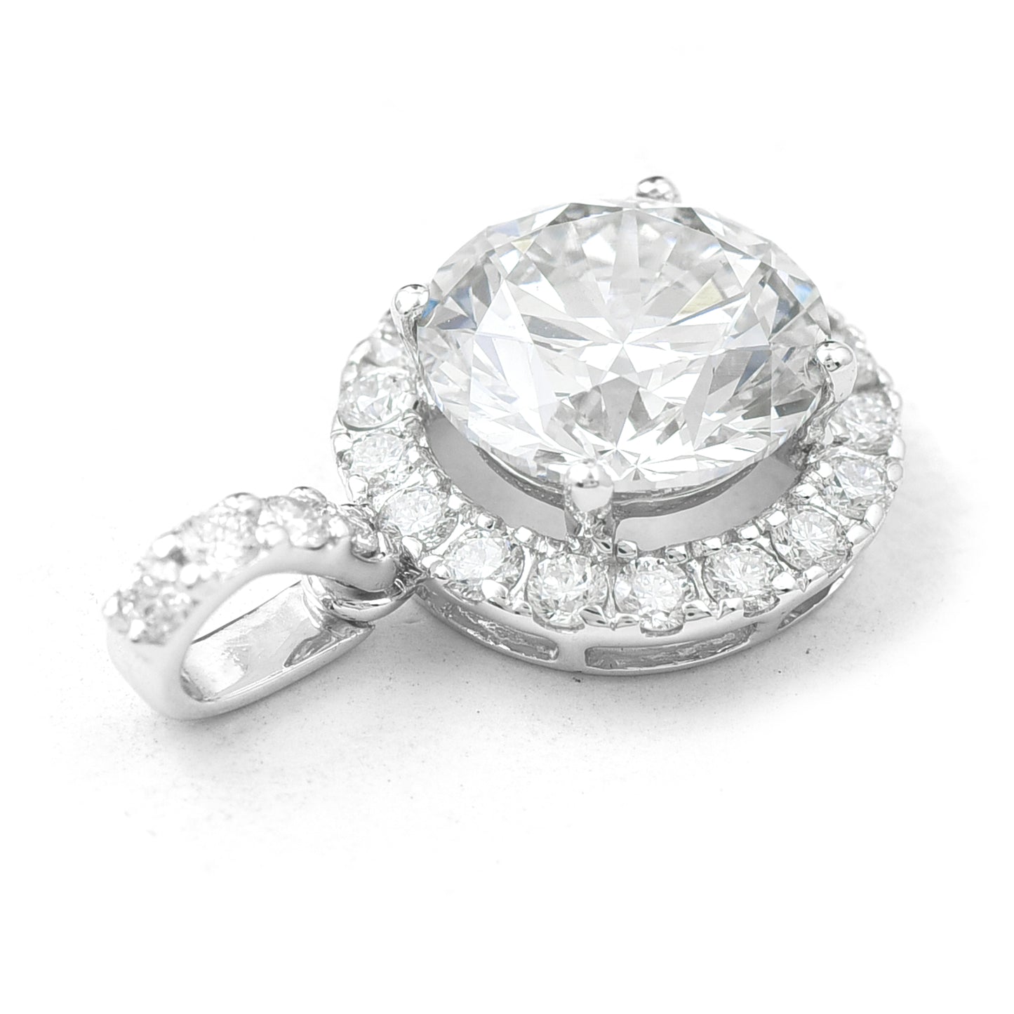 3.20 Carats Lab Grown Diamond 14K Gold Pendant