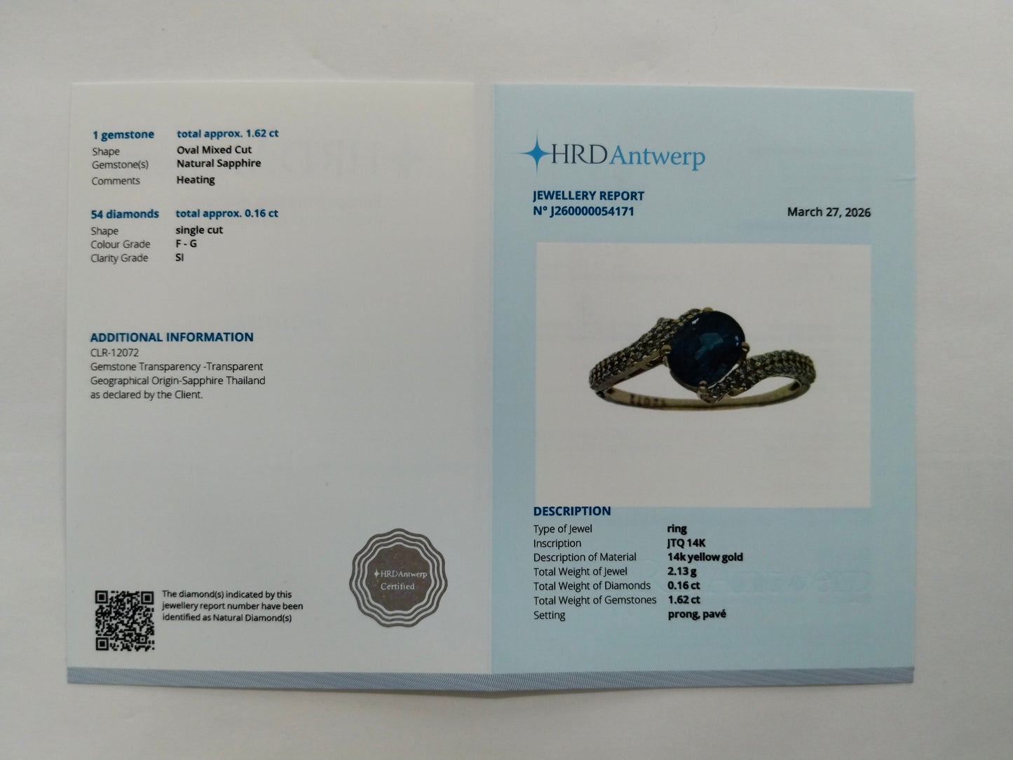 1.78 Ct Oval Mixed Cut Natural Sapphire 14K Gold Ring