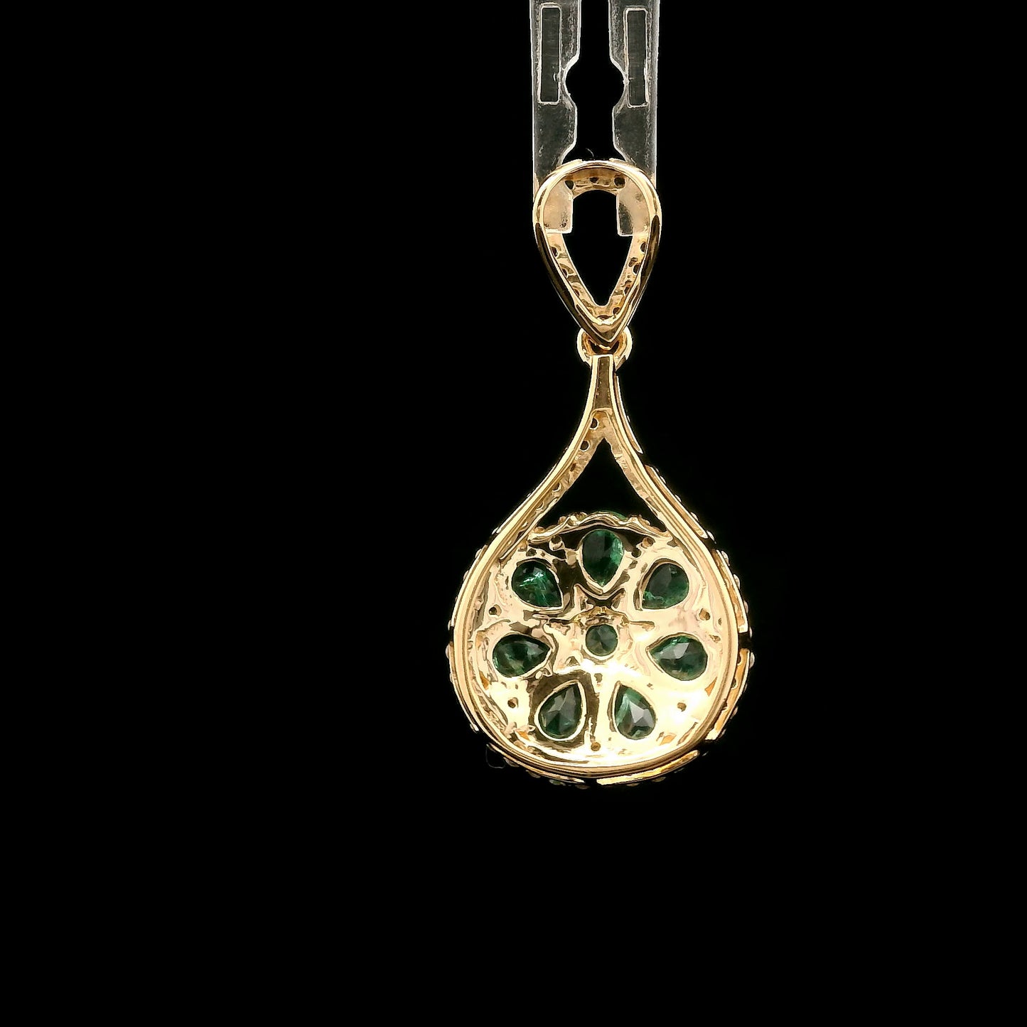 1.16 Ct Round Emerald 14K Gold Pendant