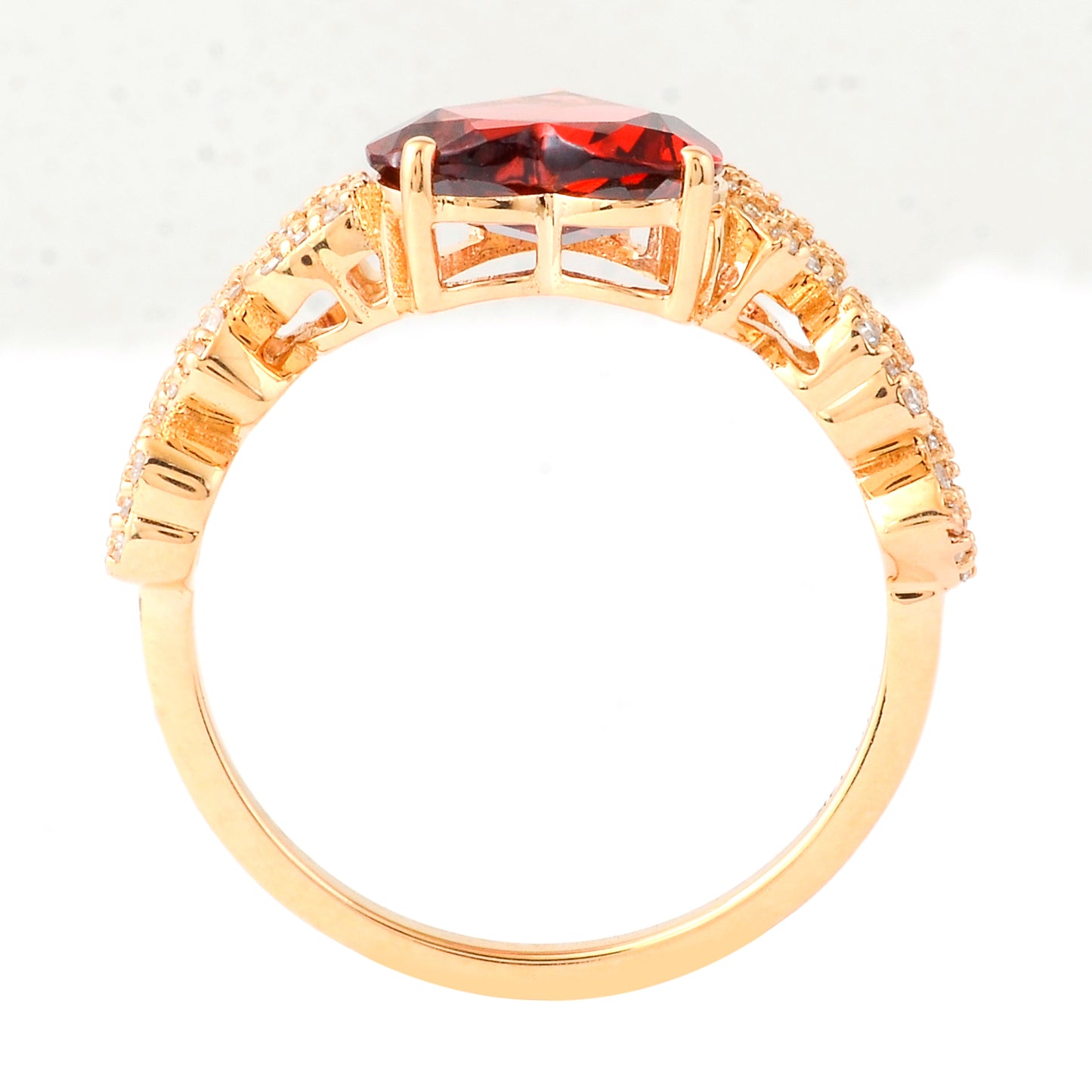2.01 Ct Heart Mixed Cut Natural Garnet 14K Gold Ring