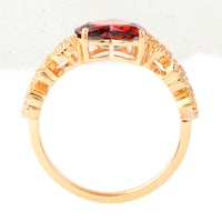 2.01 Ct Heart Mixed Cut Natural Garnet 14K Gold Ring