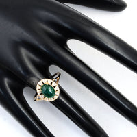 1.75 Ct Oval Cabochon Natural Beryl Emerald 14K Gold Ring