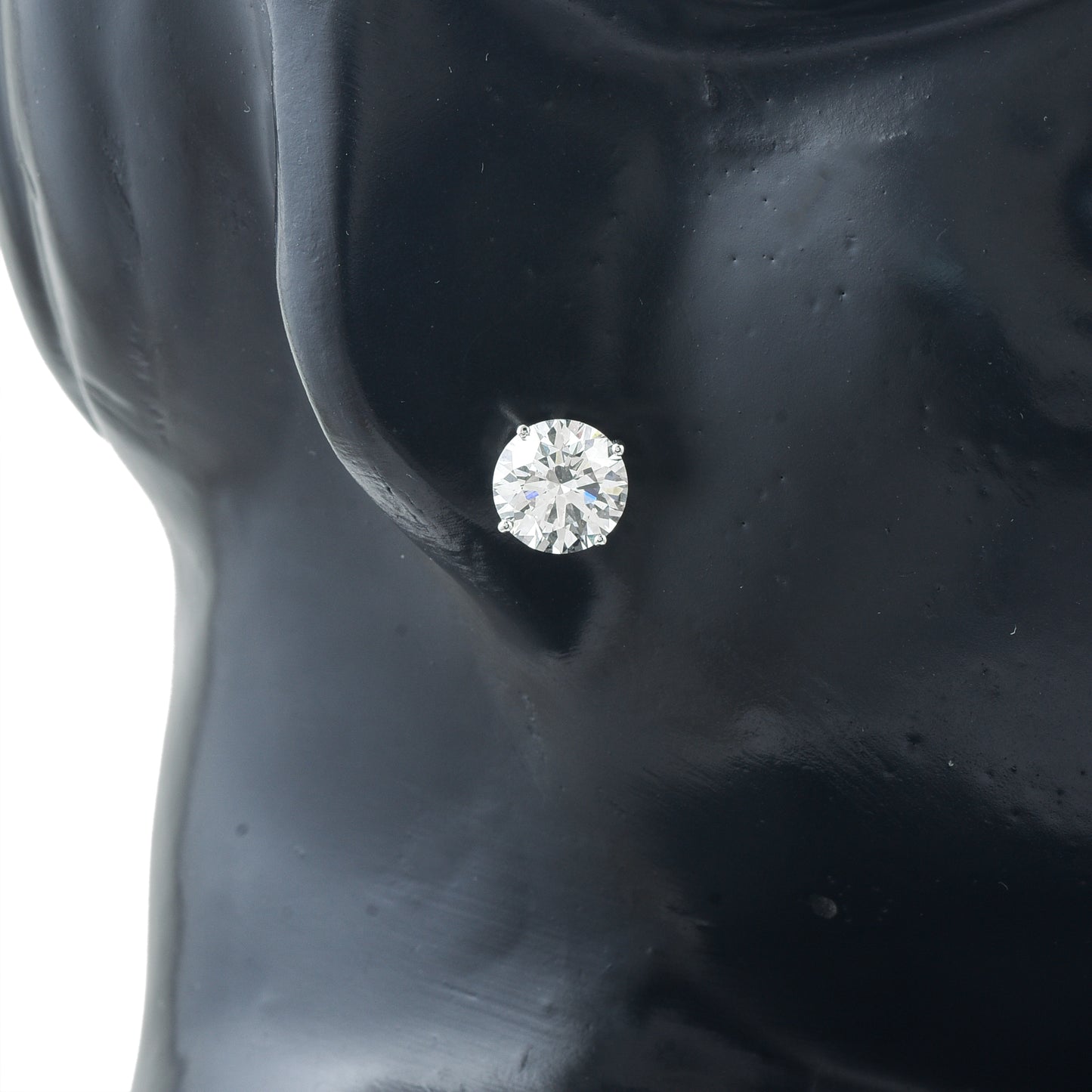 4.09 Carats Lab Grown Diamond 14K Gold Earrings