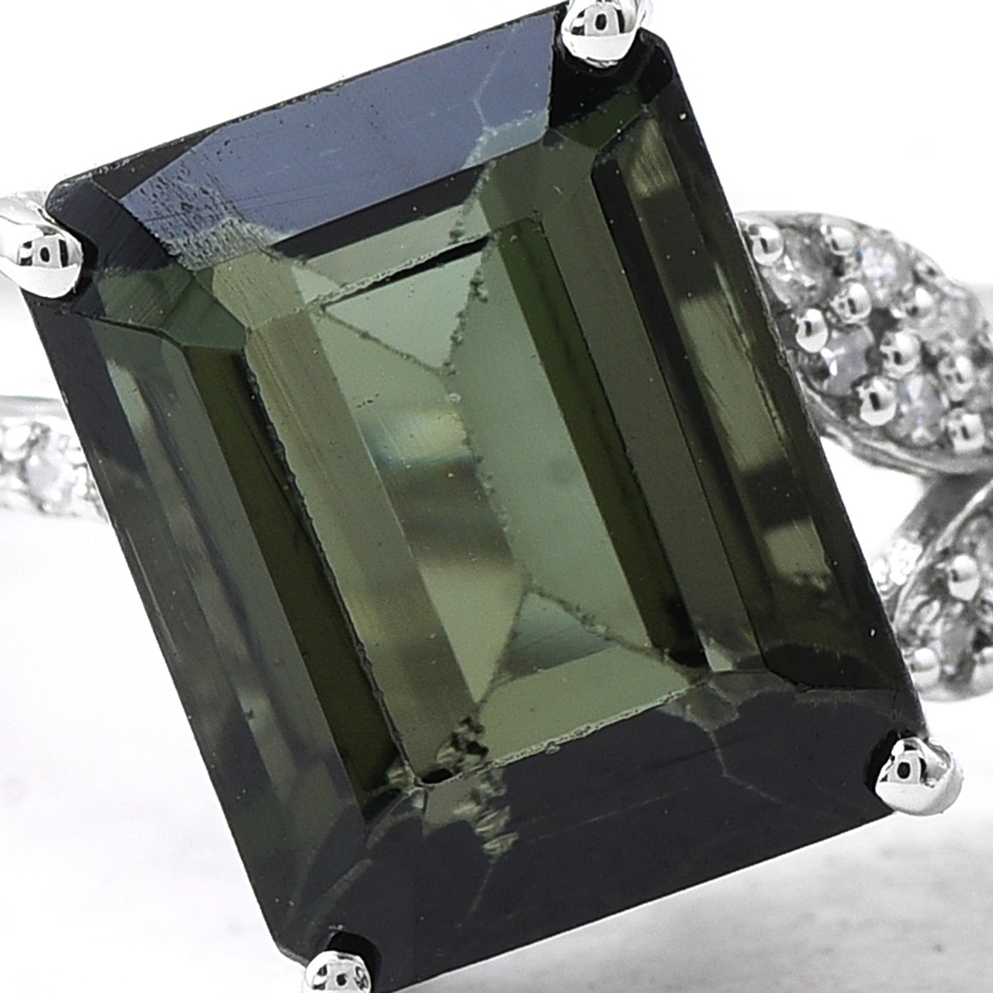 3.31 Ct Octagon Tourmaline 950 Platinum Ring