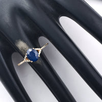 2.09 Ct Oval Mixed Cut Natural Sapphire 14K Gold Ring