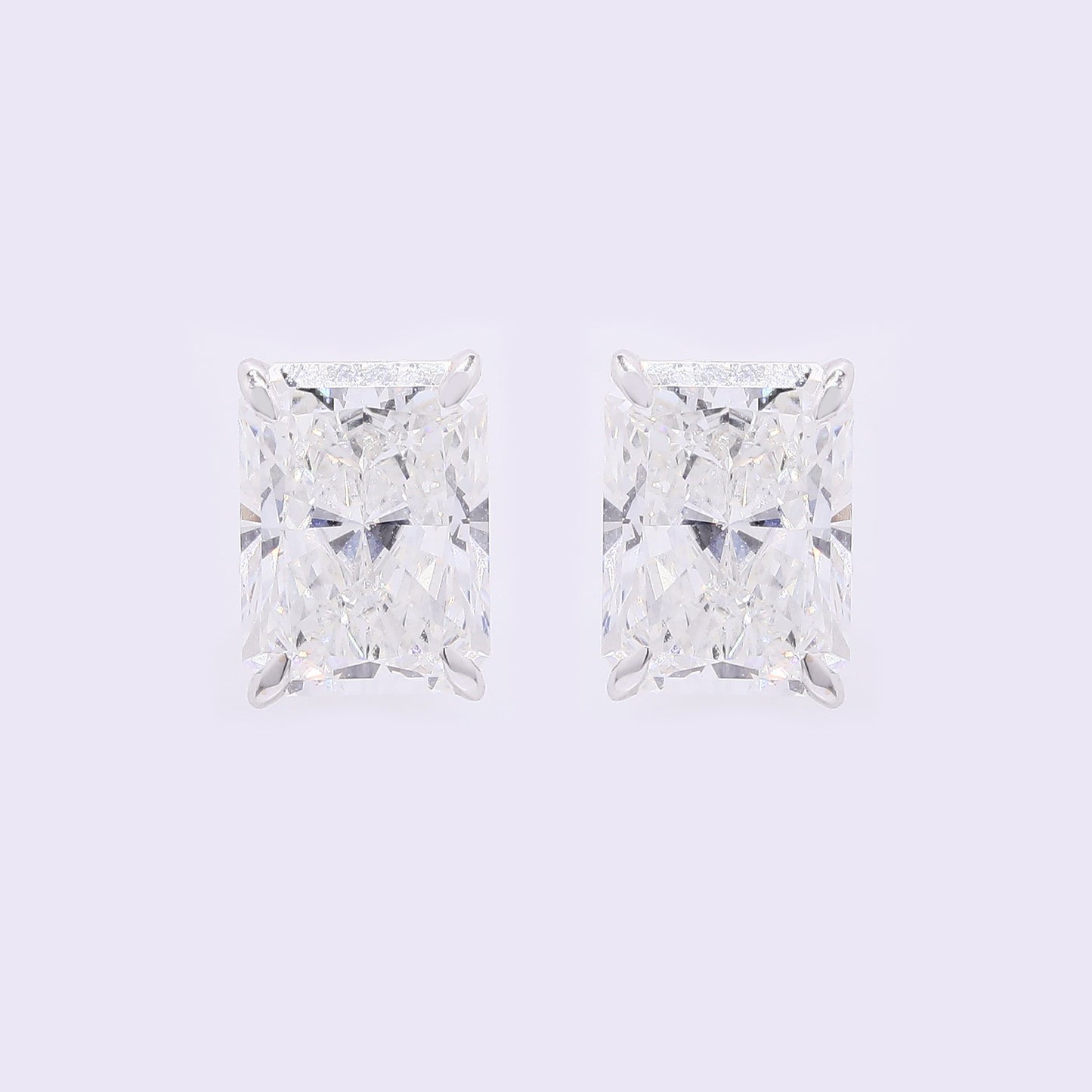 3.74 Carats Lab Grown Diamond 14K Gold Earrings