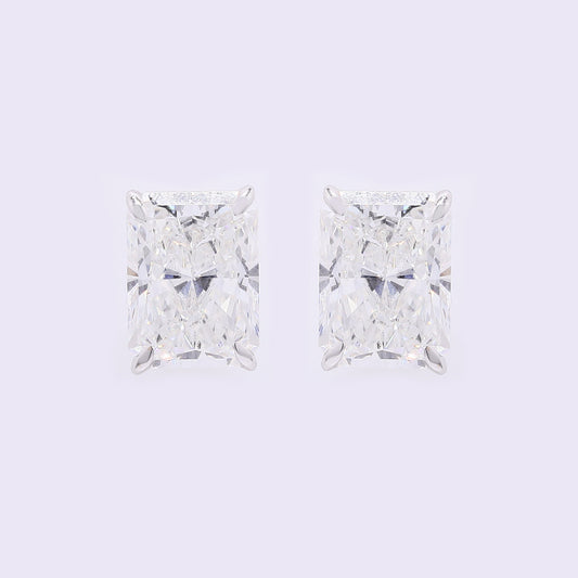 3.74 Carats Lab Grown Diamond 14K Gold Earrings