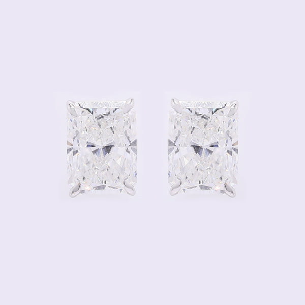3.74 Carats Lab Grown Diamond 14K Gold Earrings
