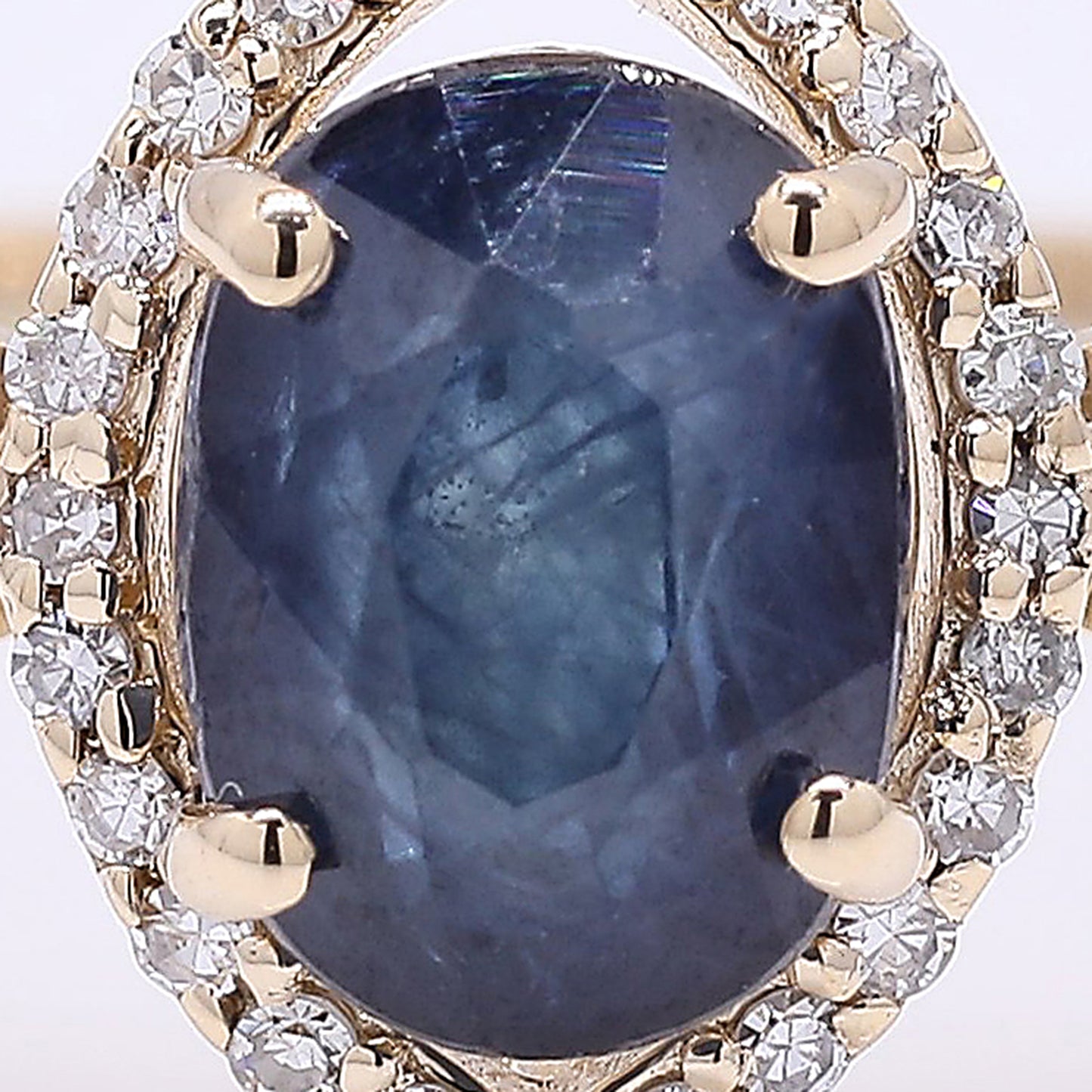 1.65 Ct Oval Mixed Cut Natural Sapphire 14K Gold Ring