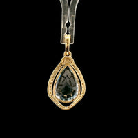 2.55 Ct Pear Mixed Cut Natural Aquamarine 14K Gold Pendant