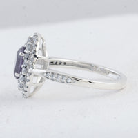 2.82 Ct Oval Amethyst, Cubic Zirconia 925 Sterling Silver Ring