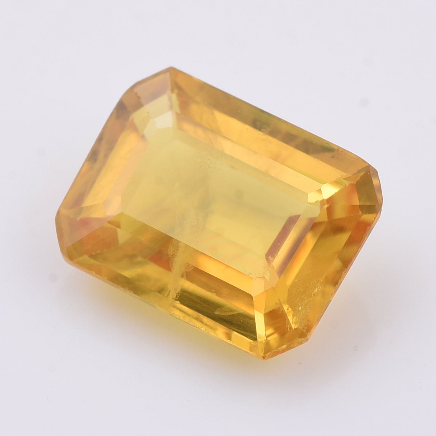 2.22 Natural Corundum Yellow Sapphire Emerald Cut Gemstone