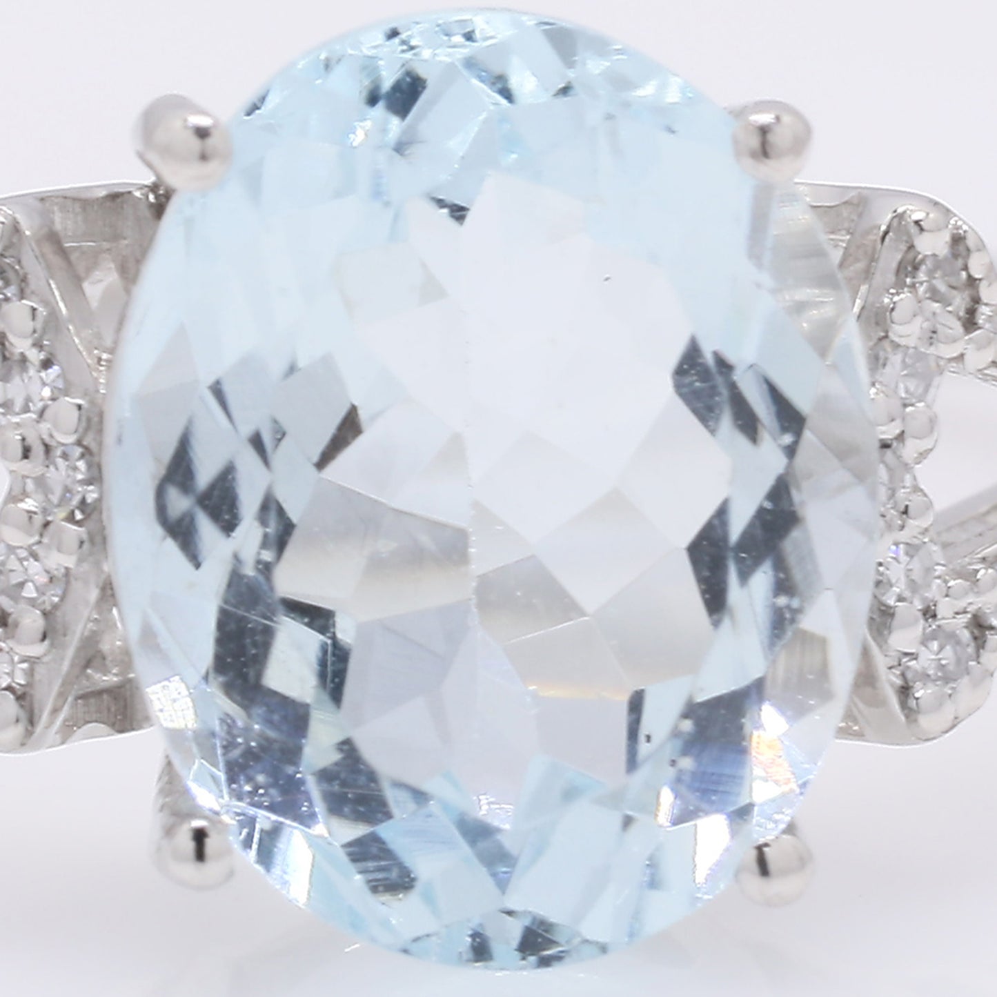 2.65 Ct Oval Mixed Cut Natural Aquamarine 950 Platinum Ring