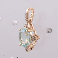 1.71 Ct Oval Natural Emerald 14K Gold Pendant