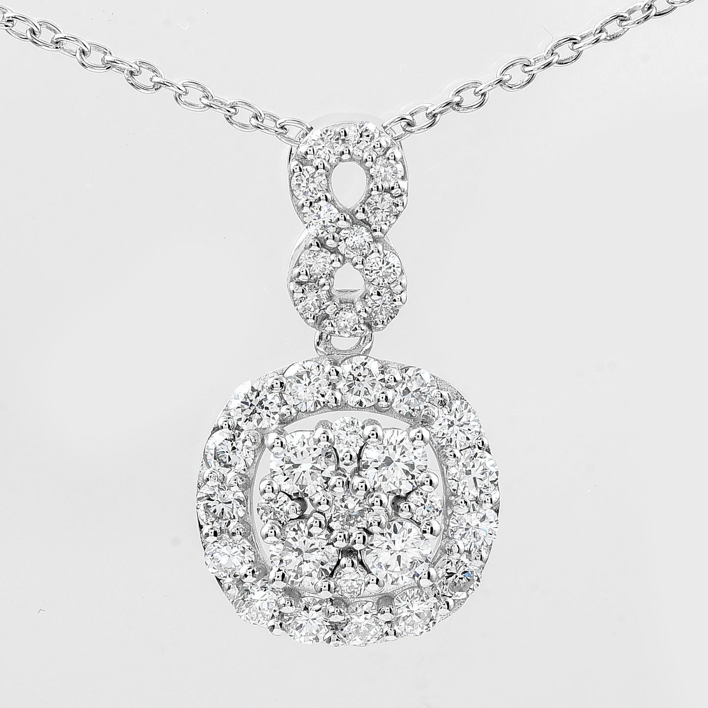 1.08 Ct Round Lab Grown Diamond 925 Silver Pendant