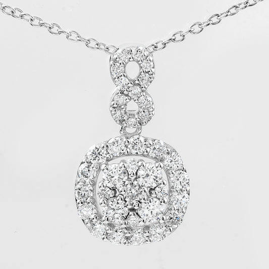 1.08 Ct Round Lab Grown Diamond 925 Silver Pendant