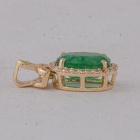 1.47 Ct Oval Emerald 9K Gold Pendant