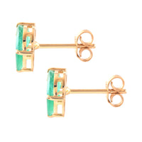 2.07 Ct Marquise Mixed Cut Natural Emerald 14K Gold Earrings