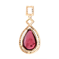 4.58 Ct Pear Cabochon Natural Tourmaline 14K Gold Pendant