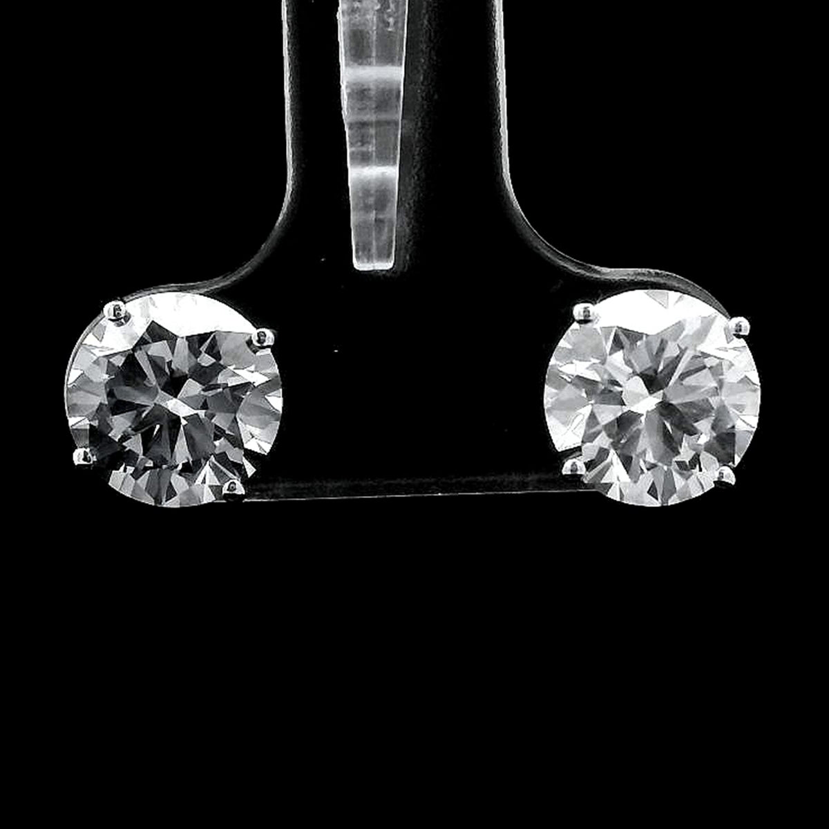 3.14 Carats Lab Grown Diamond 14K Gold Earrings