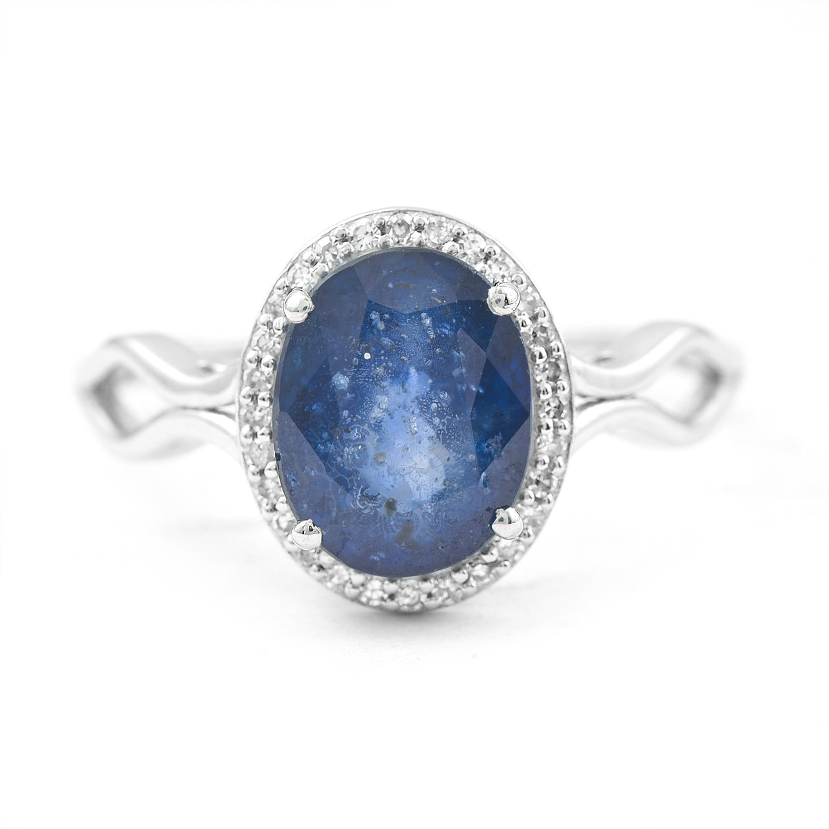 2.42 Ct Oval Mixed Cut Natural Sapphire 950 Platinum Ring