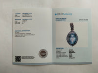 2.49 Ct Oval Mixed Cut Natural Aquamarine 950 Platinum Pendant