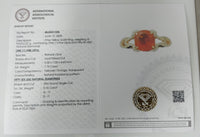 1.35 Ct Oval Mixed Cut Natural Fire Opal 14K Gold Ring