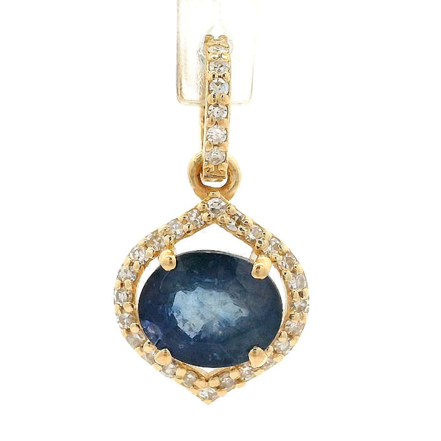 1.23 Ct Oval Sapphire 14K Gold Pendant
