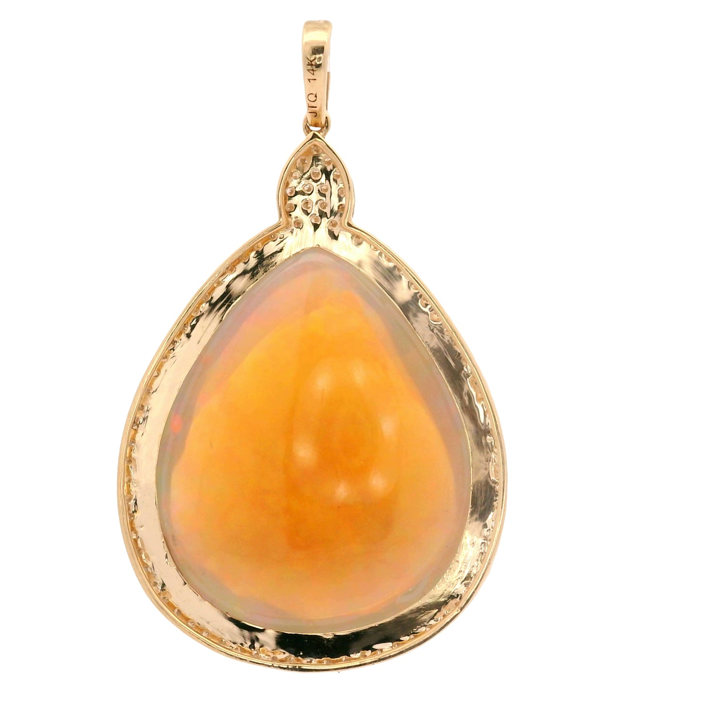 24.99 Ct Pear Opal 14K Gold Pendant