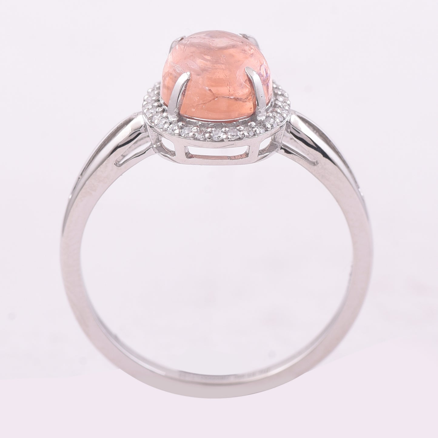 2.24 Ct Oval Cabochon Cut Natural Tourmaline 950 Platinum Ring