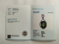 2.77 Ct Oval Mixed Cut Natural Green Sapphire 950 Platinum Pendant