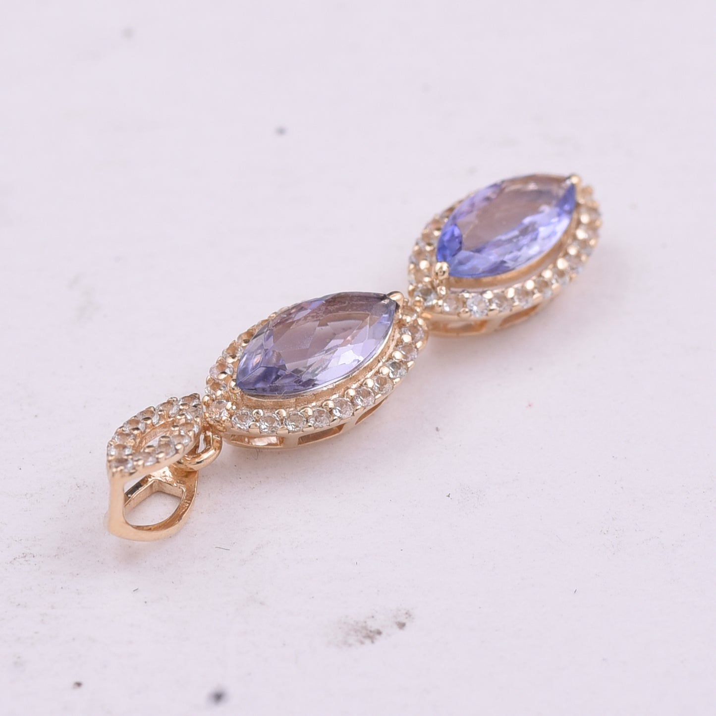 1.00 Ct Marquise Tanzanite 9K Gold Pendant
