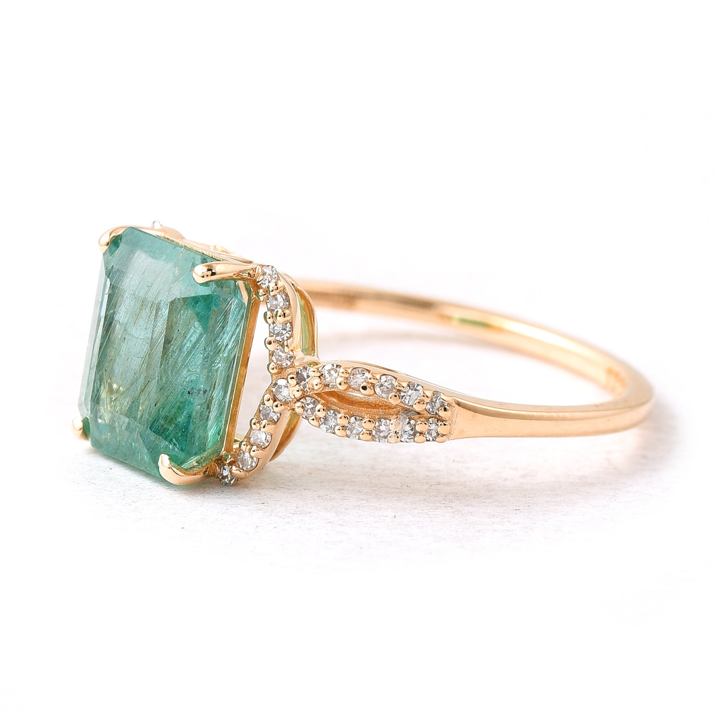 2.68 Ct Octagon Emerald 14K Gold Ring