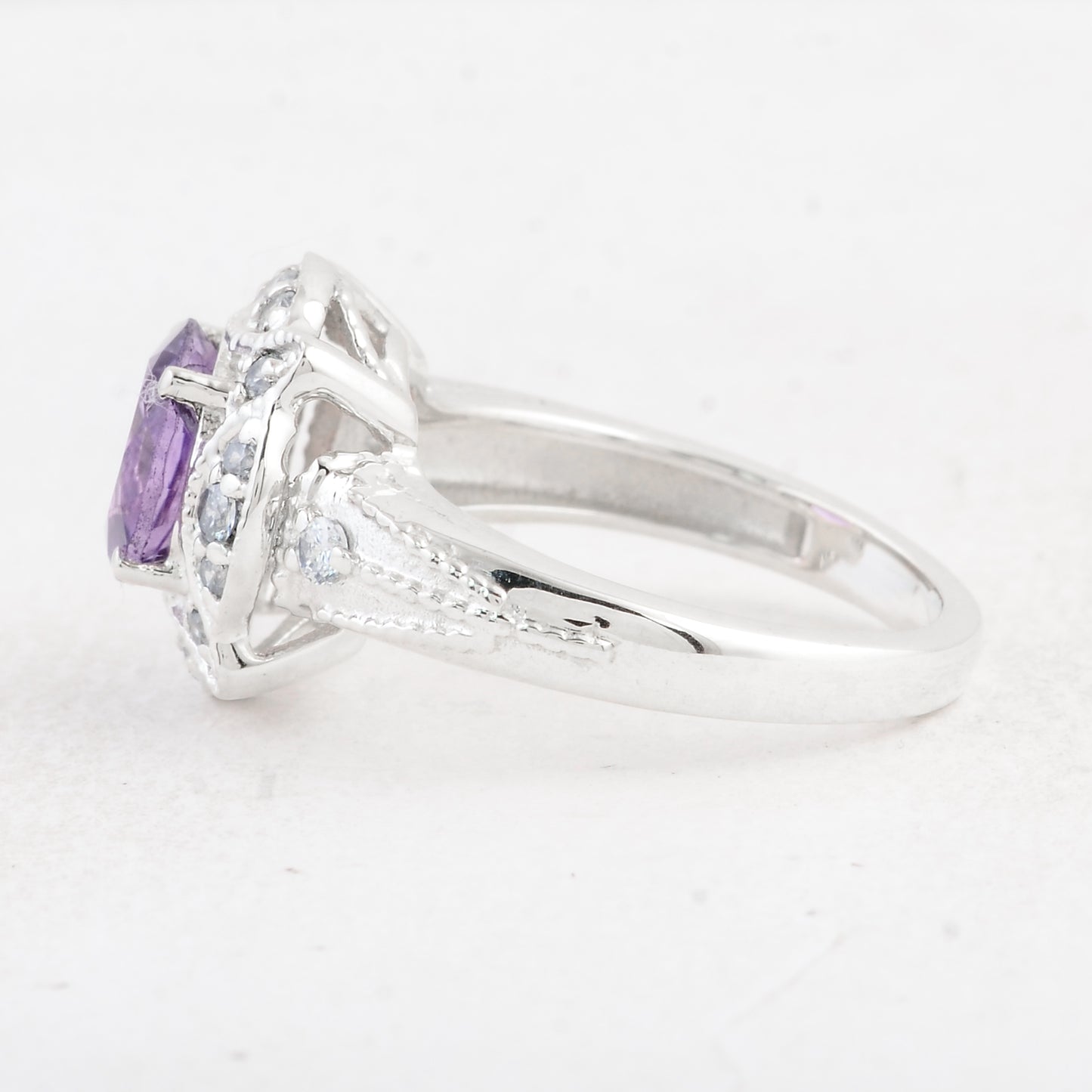 2.38 Ct Round Amethyst 925 Sterling Silver Ring