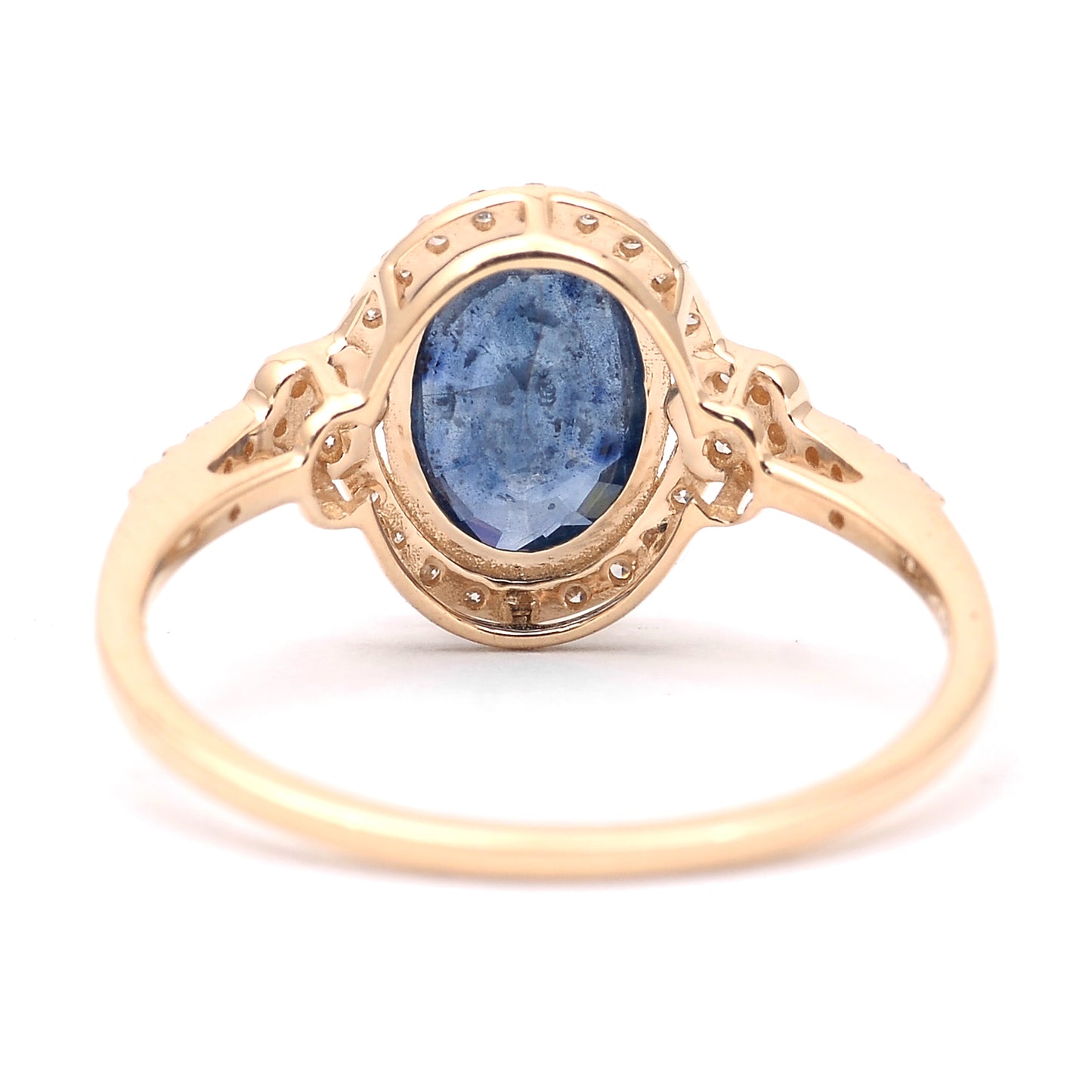 1.79 Ct Oval Mixed Cut Natural Sapphire 14K Gold Ring
