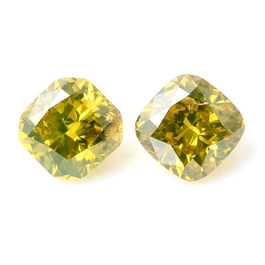 0.73 Carat Yellow Diamond Cushion Loose Gemstone